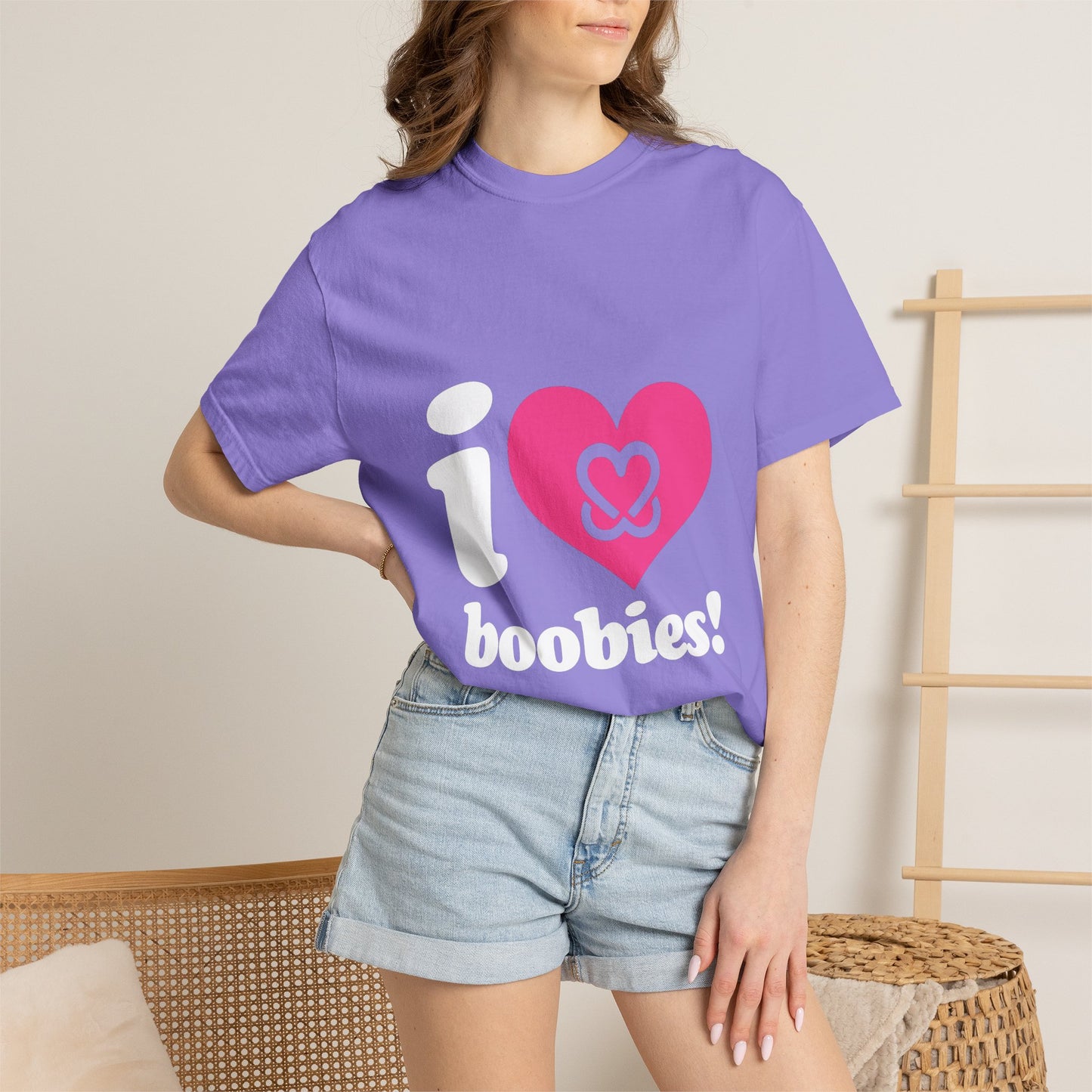 I Heart Boobies T-Shirt | Breast Cancer Awareness Heart Graphic