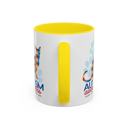 Autism Awareness Puzzle Cat Mug | Accent Coffee Mug 11oz/15oz