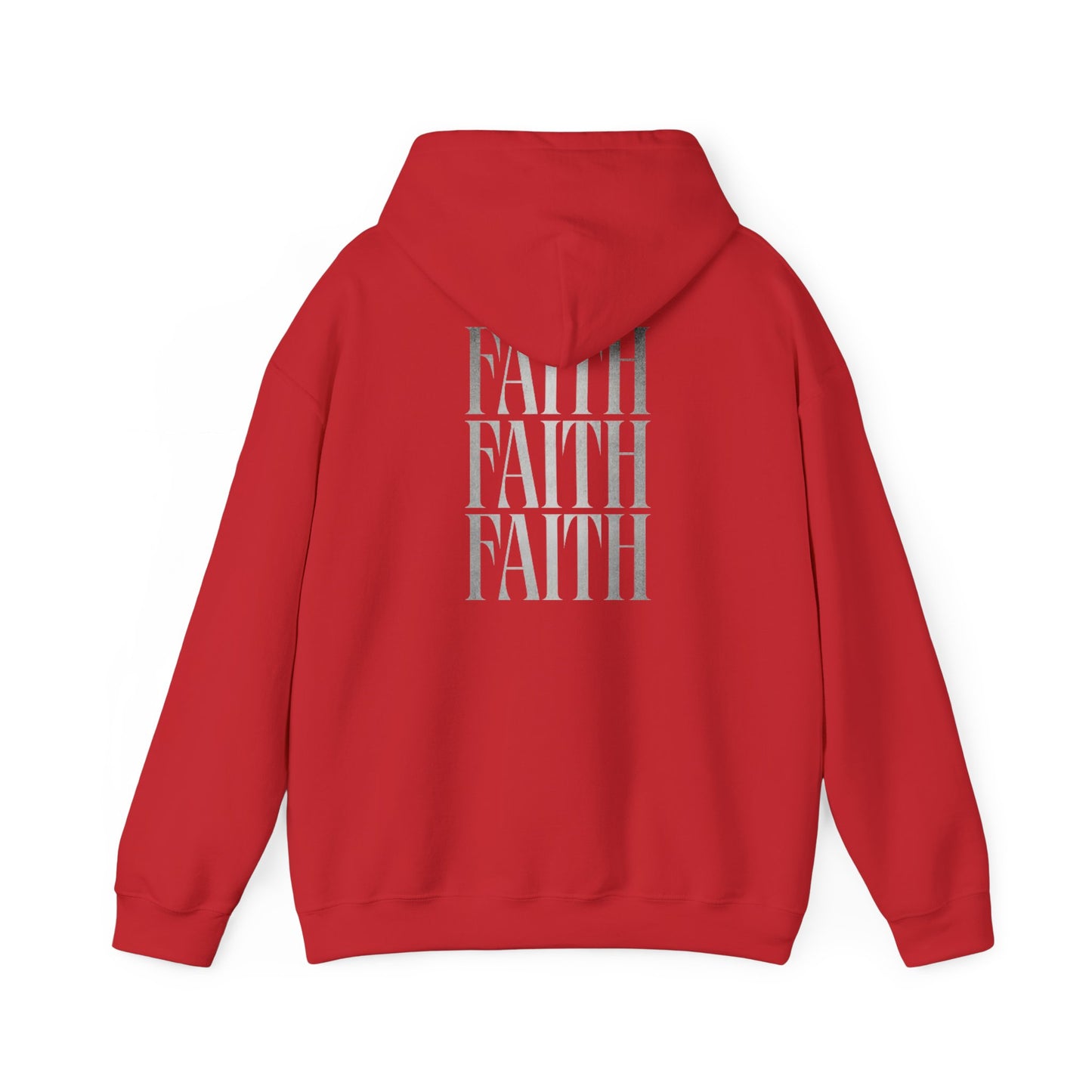 Minimal Cross Hoodie — Small Chest Christian Cross Graphic Hooded Sweatshirt
