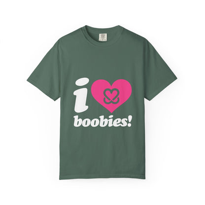 I Heart Boobies T-Shirt | Breast Cancer Awareness Heart Graphic