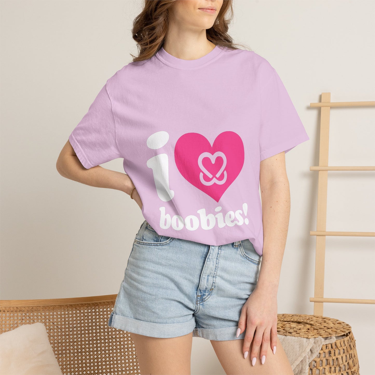 I Heart Boobies T-Shirt | Breast Cancer Awareness Heart Graphic