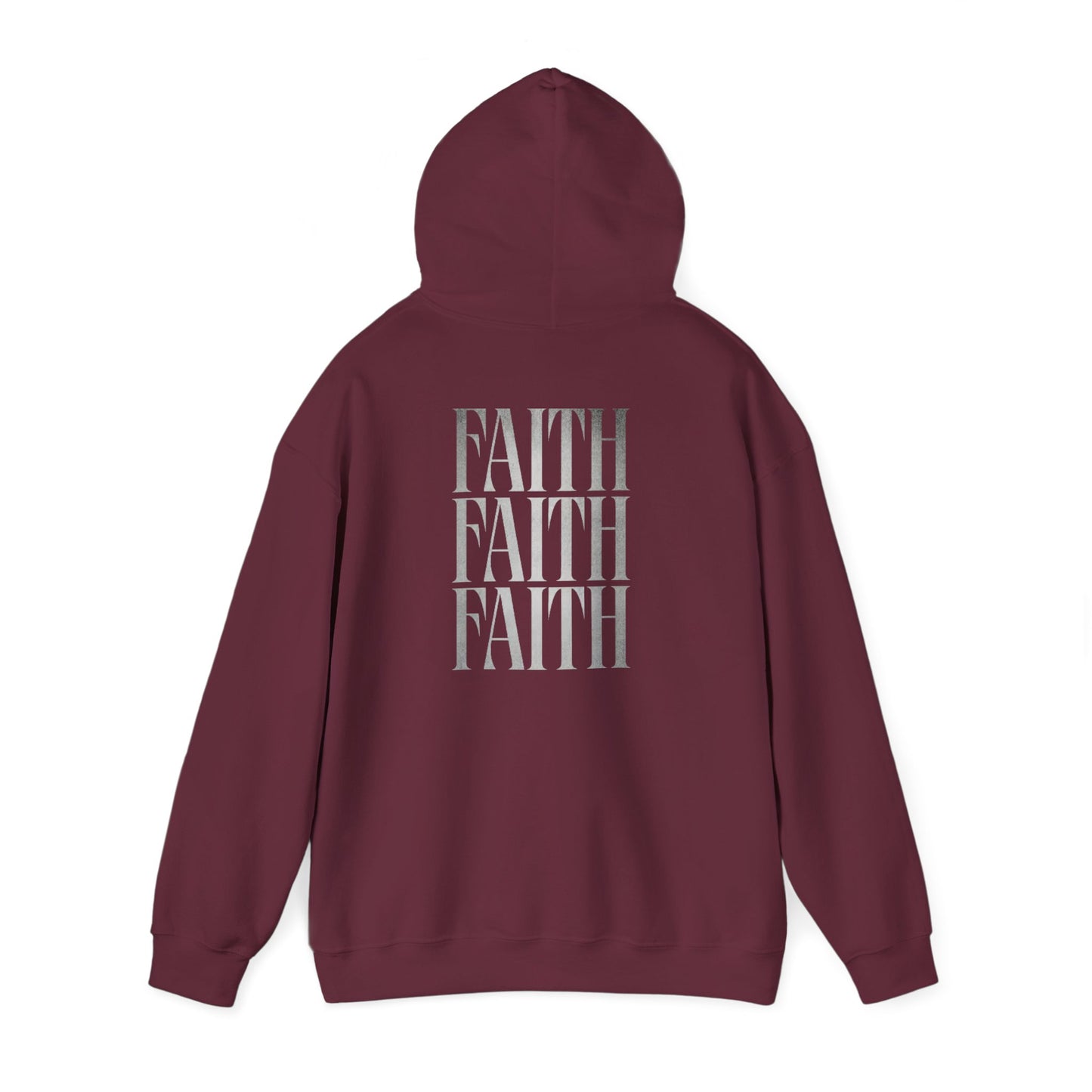 Minimal Cross Hoodie — Small Chest Christian Cross Graphic Hooded Sweatshirt
