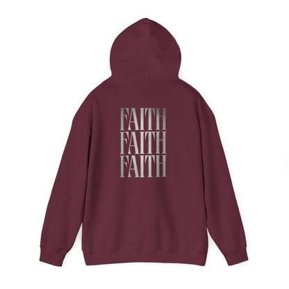 Minimal Cross Hoodie — Small Chest Christian Cross Graphic Hooded Sweatshirt