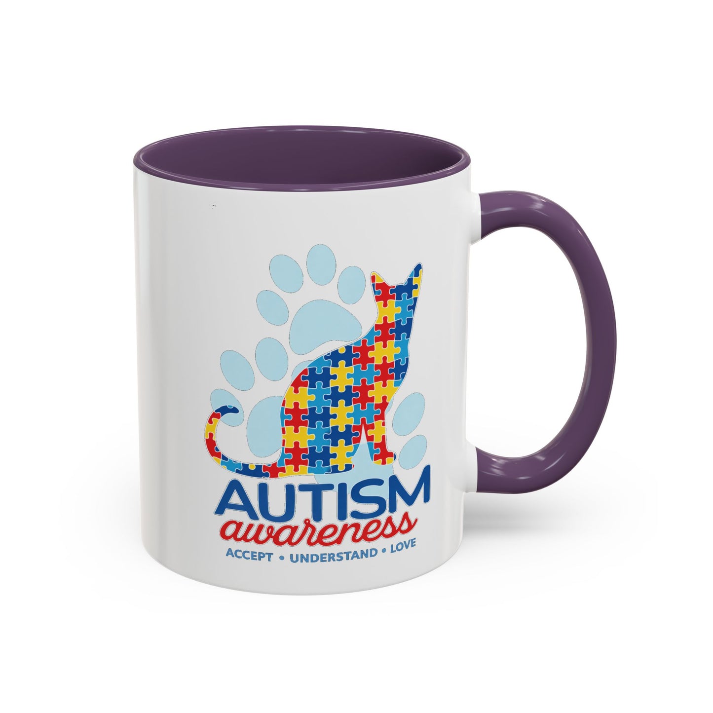 Autism Awareness Puzzle Cat Mug | Accent Coffee Mug 11oz/15oz