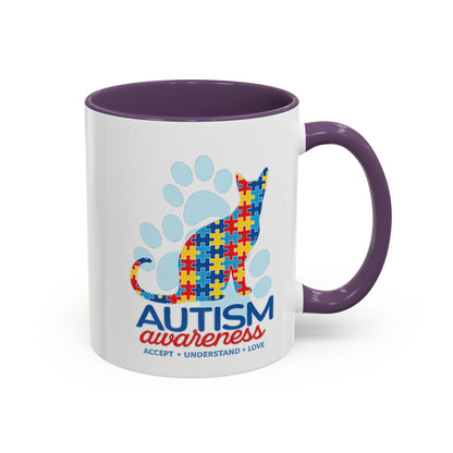 Autism Awareness Puzzle Cat Mug | Accent Coffee Mug 11oz/15oz