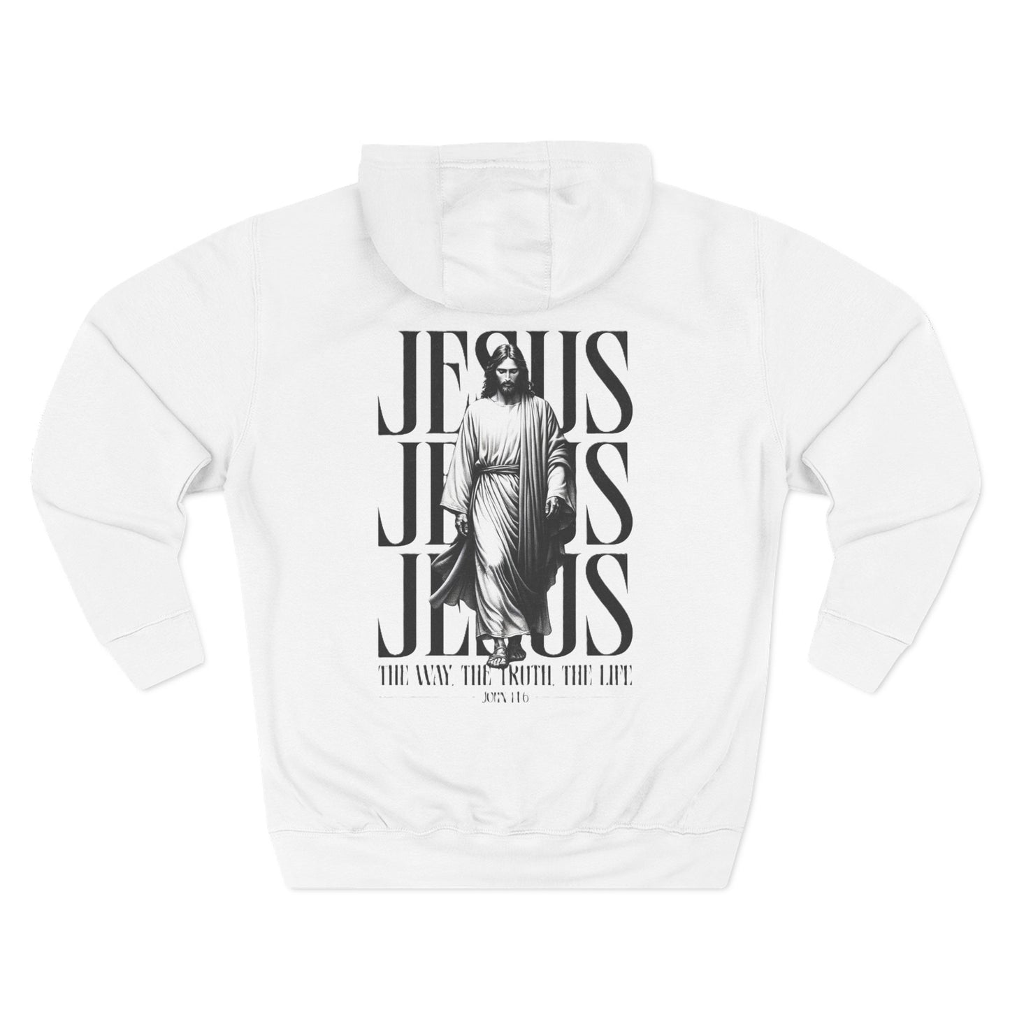 Jesus Typography Cross Hoodie | Christian Faith Religious Pullover