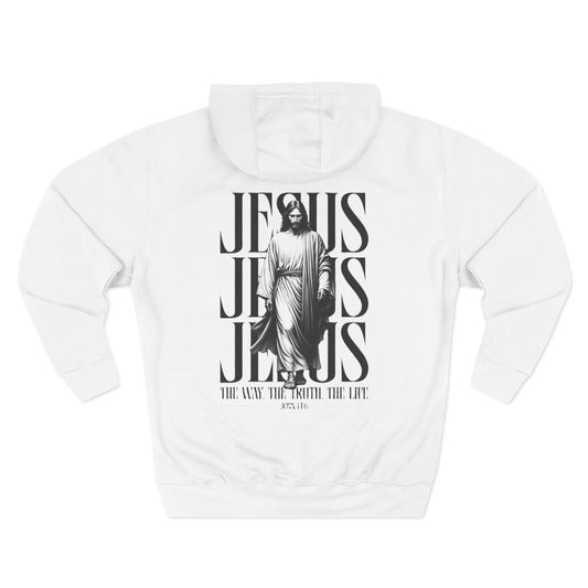 Jesus Typography Cross Hoodie | Christian Faith Religious Pullover