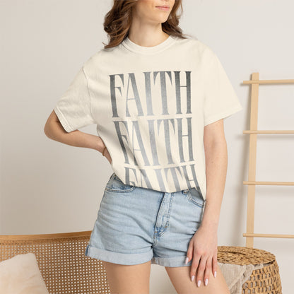 Faith Repeat T-shirt | Faith Typography Shirt, Religious Graphic Tee