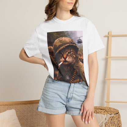 Soldier Cat Illustration T-Shirt