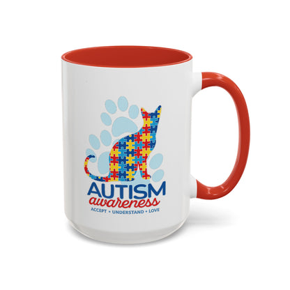 Autism Awareness Puzzle Cat Mug | Accent Coffee Mug 11oz/15oz