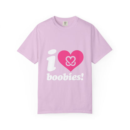I Heart Boobies T-Shirt | Breast Cancer Awareness Heart Graphic