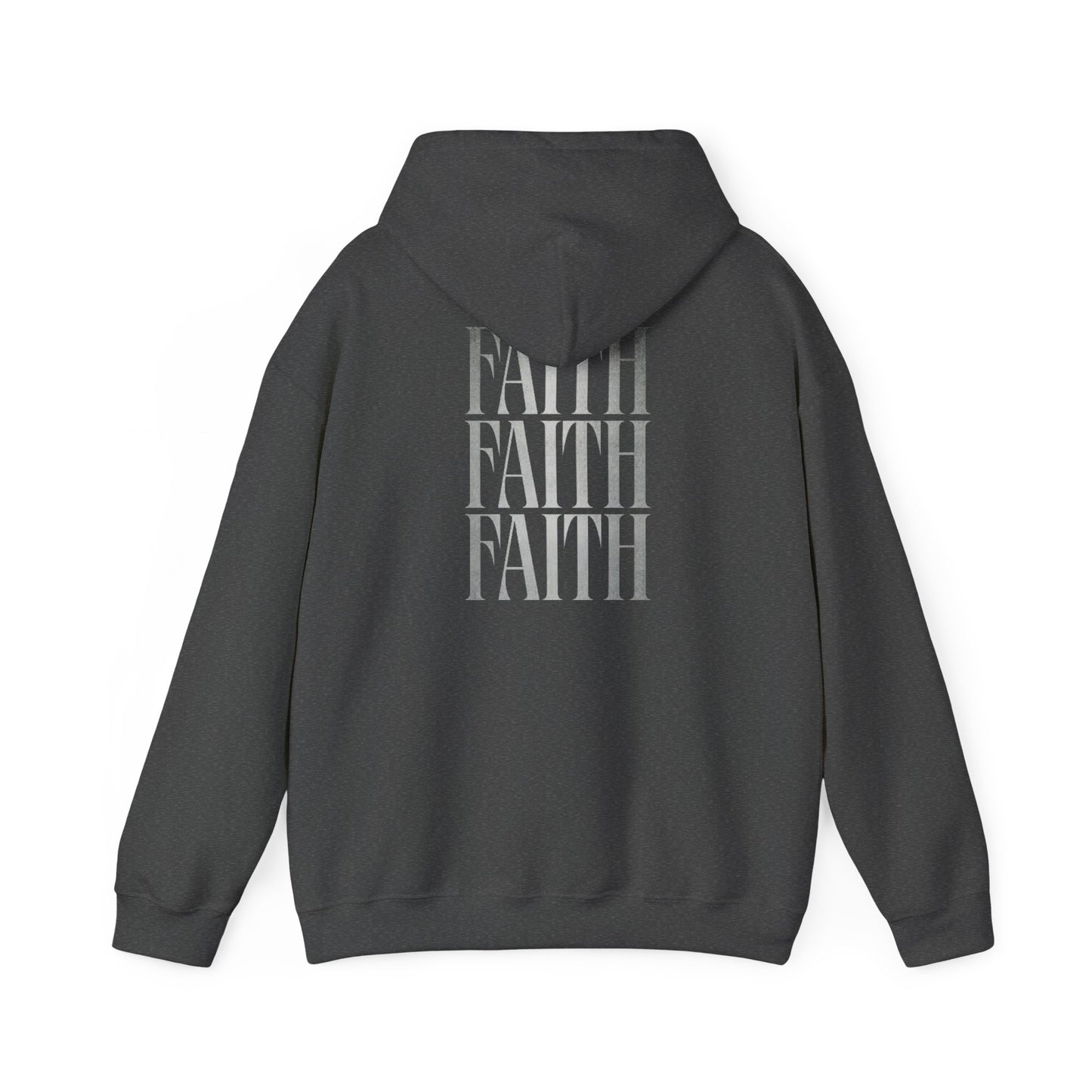 Minimal Cross Hoodie — Small Chest Christian Cross Graphic Hooded Sweatshirt