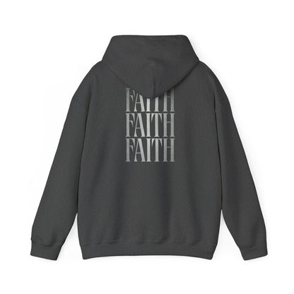 Minimal Cross Hoodie — Small Chest Christian Cross Graphic Hooded Sweatshirt