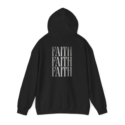 Minimal Cross Hoodie — Small Chest Christian Cross Graphic Hooded Sweatshirt