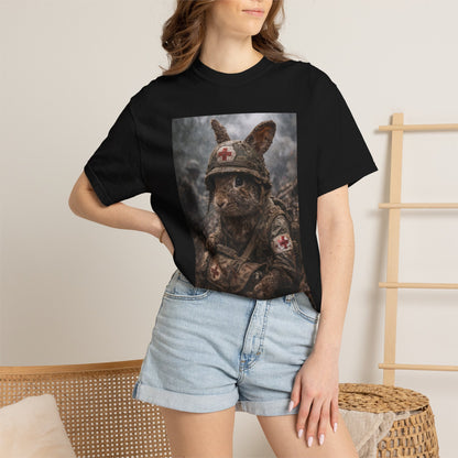 Medic Rabbit Illustration T-Shirt | Wartime Nurse Bunny, Military Medic Art
