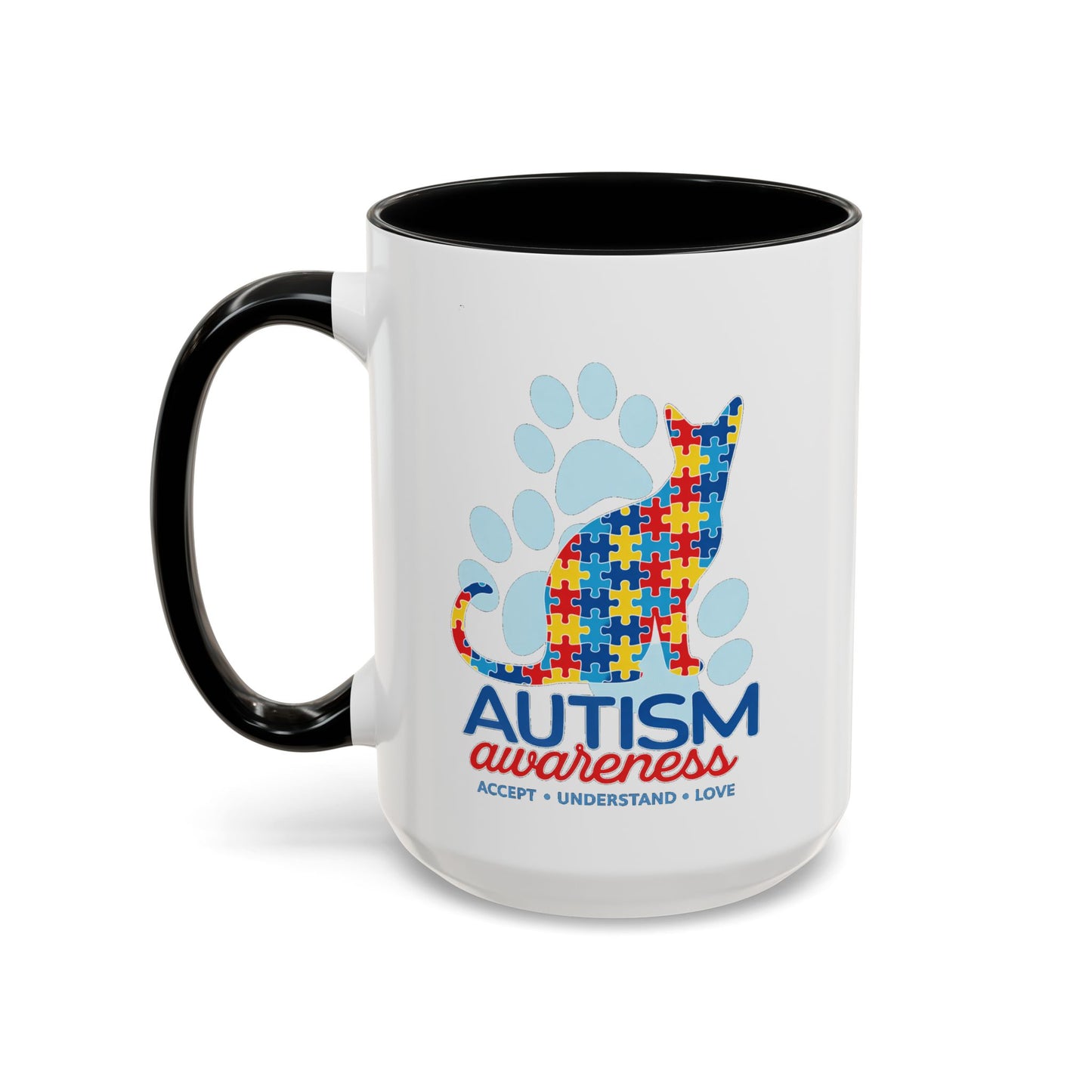 Autism Awareness Puzzle Cat Mug | Accent Coffee Mug 11oz/15oz
