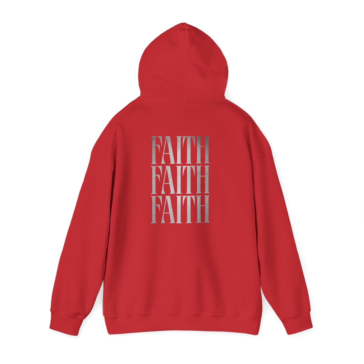 Minimal Cross Hoodie — Small Chest Christian Cross Graphic Hooded Sweatshirt