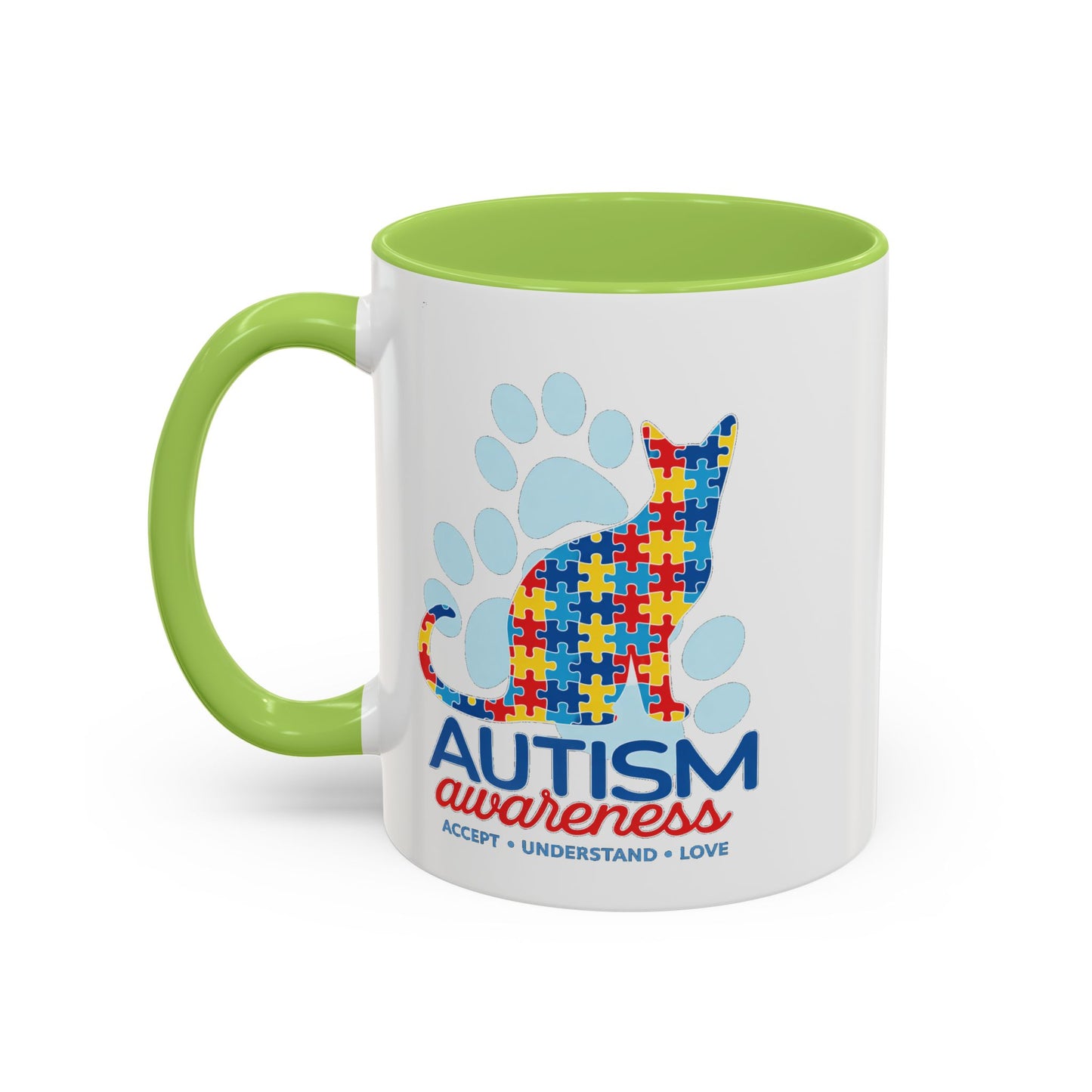 Autism Awareness Puzzle Cat Mug | Accent Coffee Mug 11oz/15oz