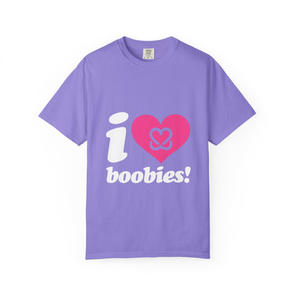 I Heart Boobies T-Shirt | Breast Cancer Awareness Heart Graphic