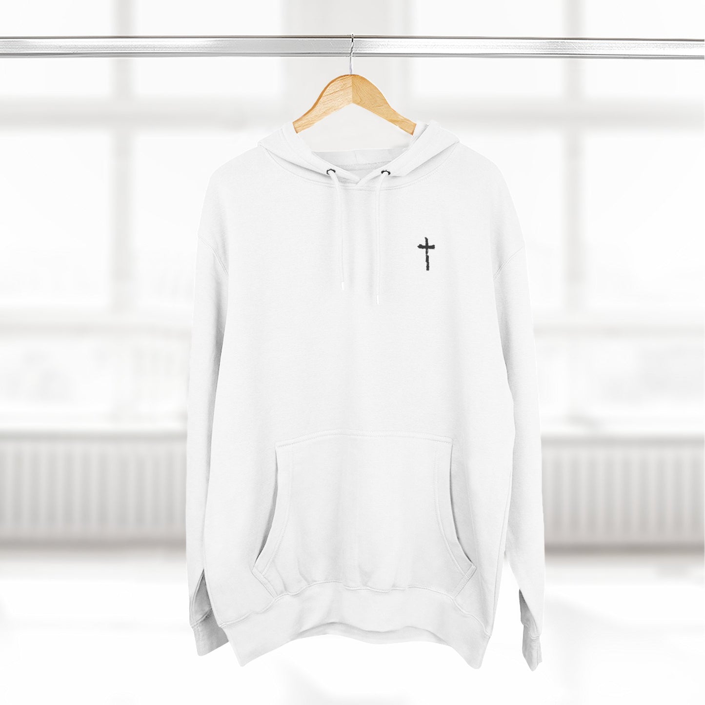 Jesus Typography Cross Hoodie | Christian Faith Religious Pullover