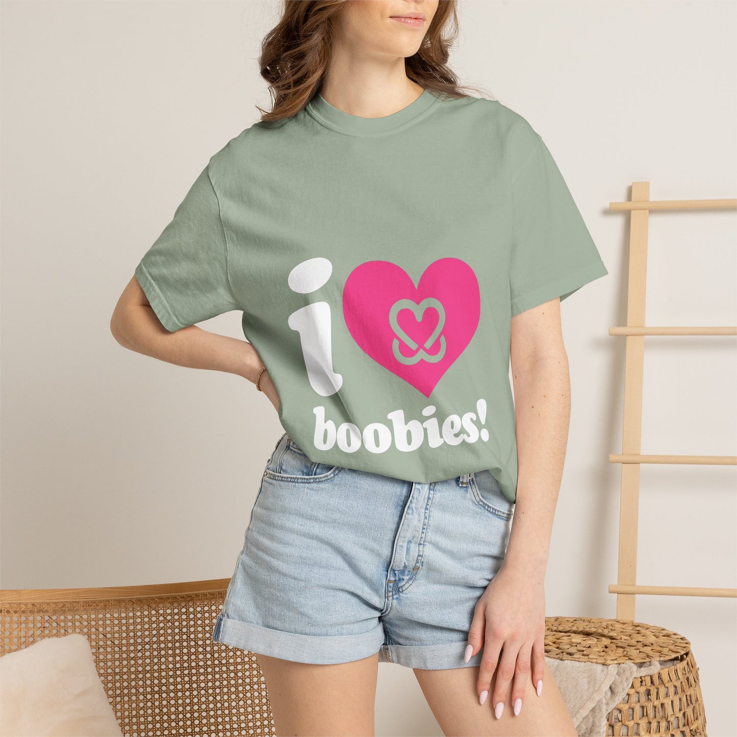 I Heart Boobies T-Shirt | Breast Cancer Awareness Heart Graphic