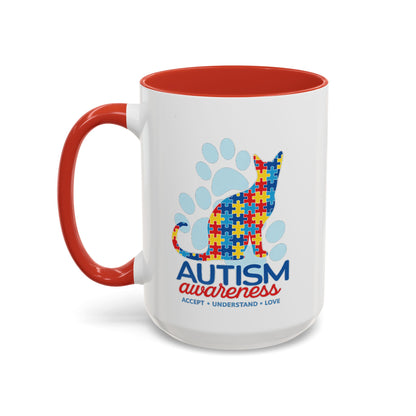 Autism Awareness Puzzle Cat Mug | Accent Coffee Mug 11oz/15oz
