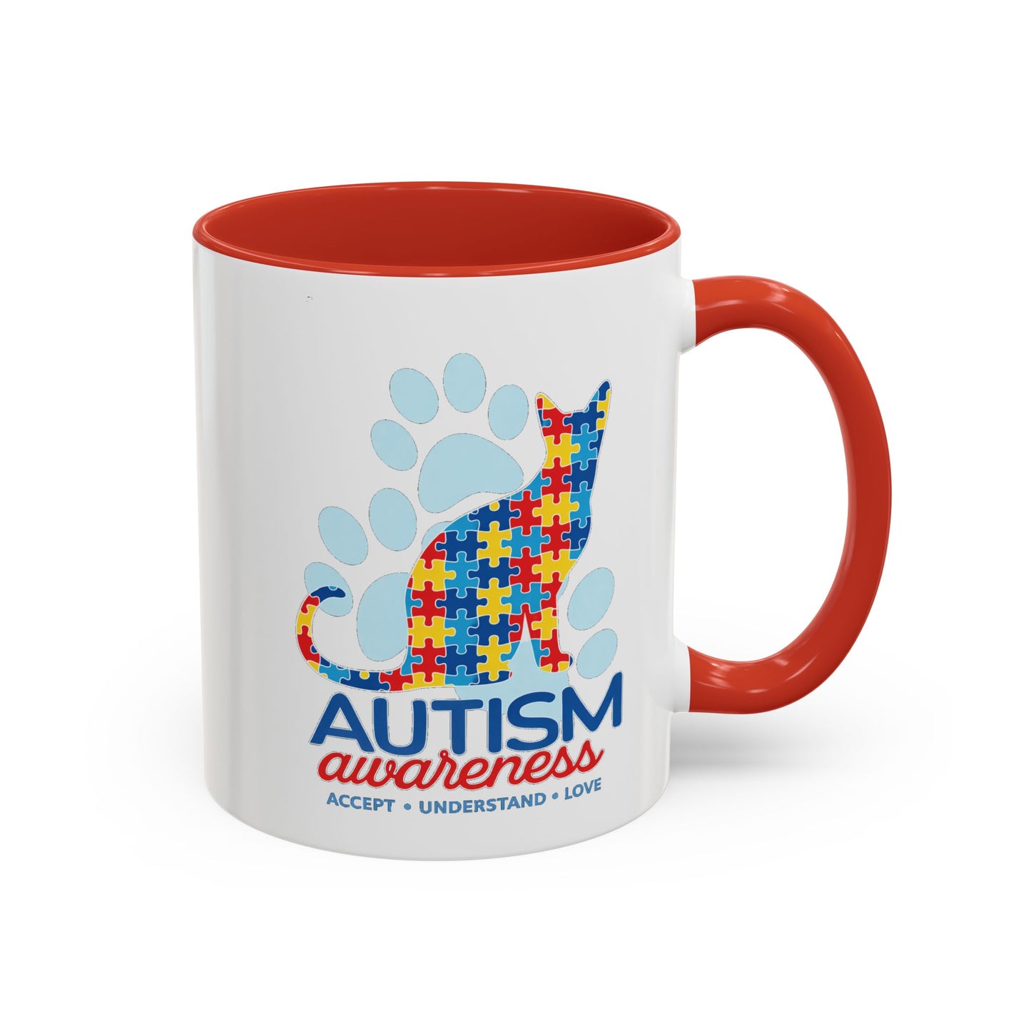Autism Awareness Puzzle Cat Mug | Accent Coffee Mug 11oz/15oz