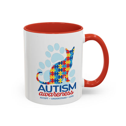 Autism Awareness Puzzle Cat Mug | Accent Coffee Mug 11oz/15oz