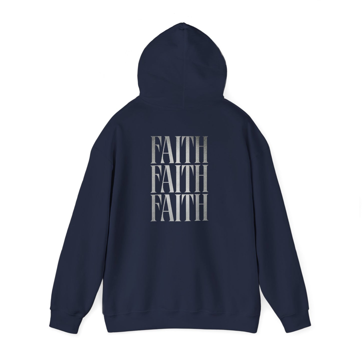 Minimal Cross Hoodie — Small Chest Christian Cross Graphic Hooded Sweatshirt