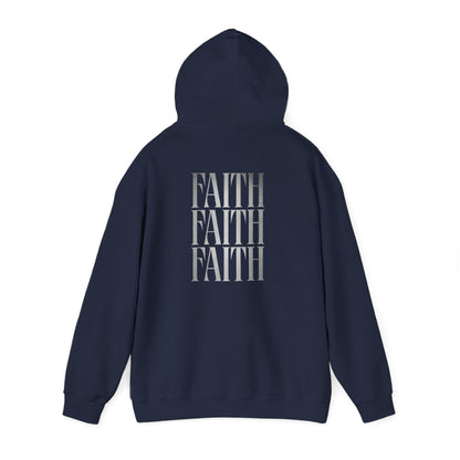 Minimal Cross Hoodie — Small Chest Christian Cross Graphic Hooded Sweatshirt