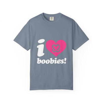 I Heart Boobies T-Shirt | Breast Cancer Awareness Heart Graphic