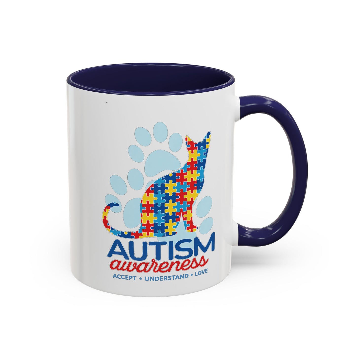 Autism Awareness Puzzle Cat Mug | Accent Coffee Mug 11oz/15oz
