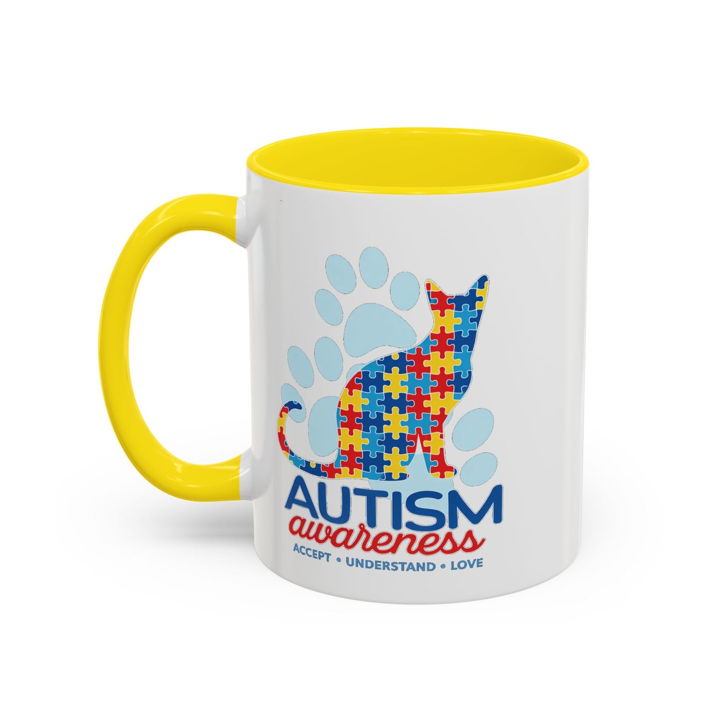 Autism Awareness Puzzle Cat Mug | Accent Coffee Mug 11oz/15oz
