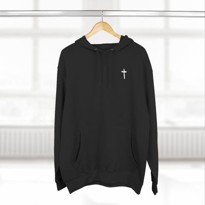 Jesus Typography Cross Hoodie | Christian Faith Religious Pullover | Black