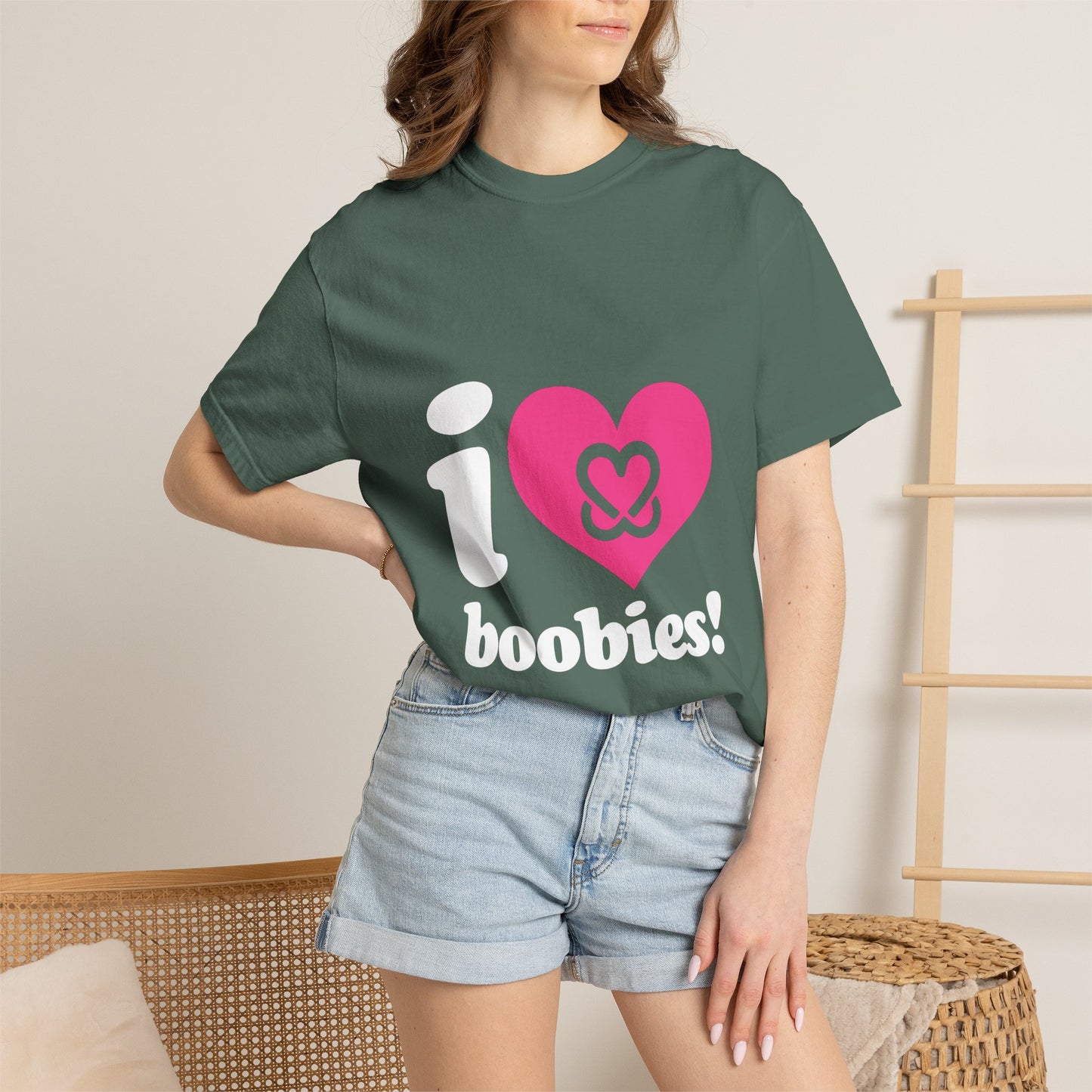 I Heart Boobies T-Shirt | Breast Cancer Awareness Heart Graphic