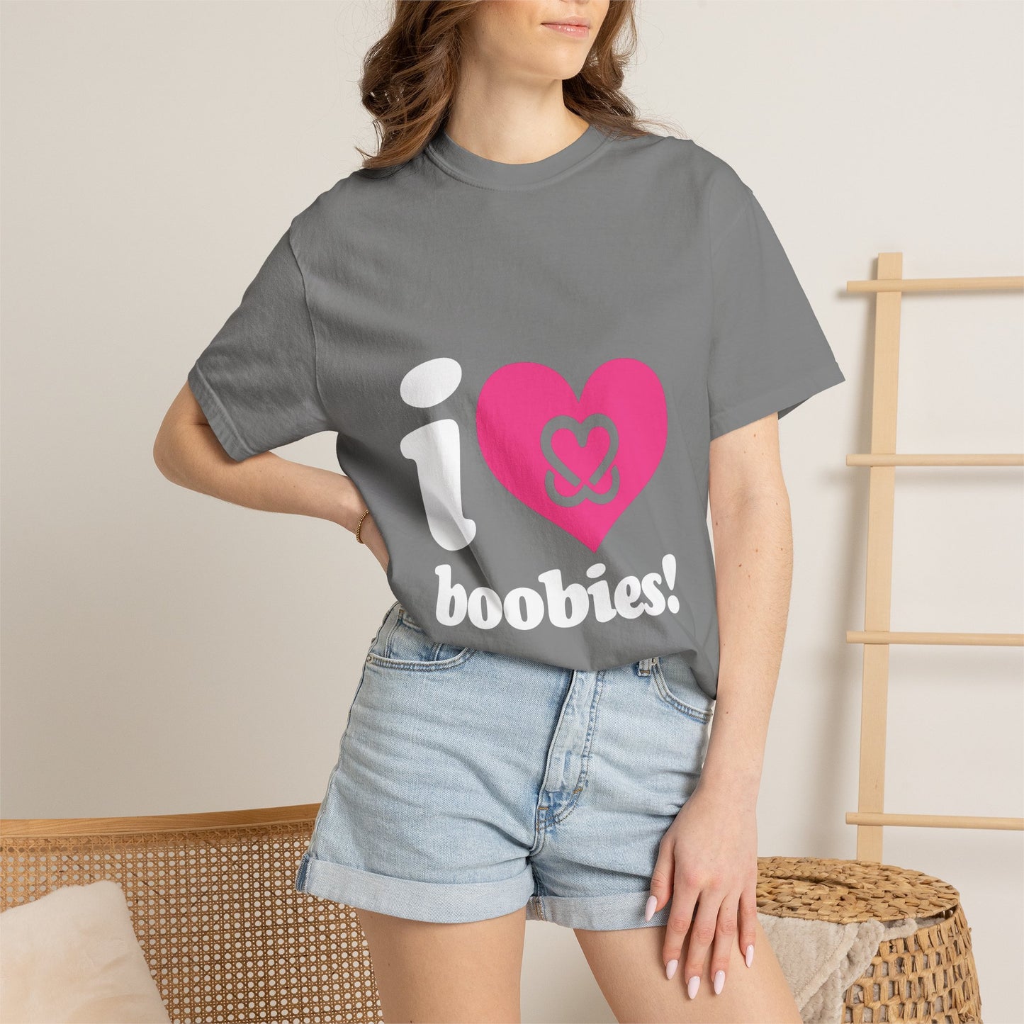 I Heart Boobies T-Shirt | Breast Cancer Awareness Heart Graphic