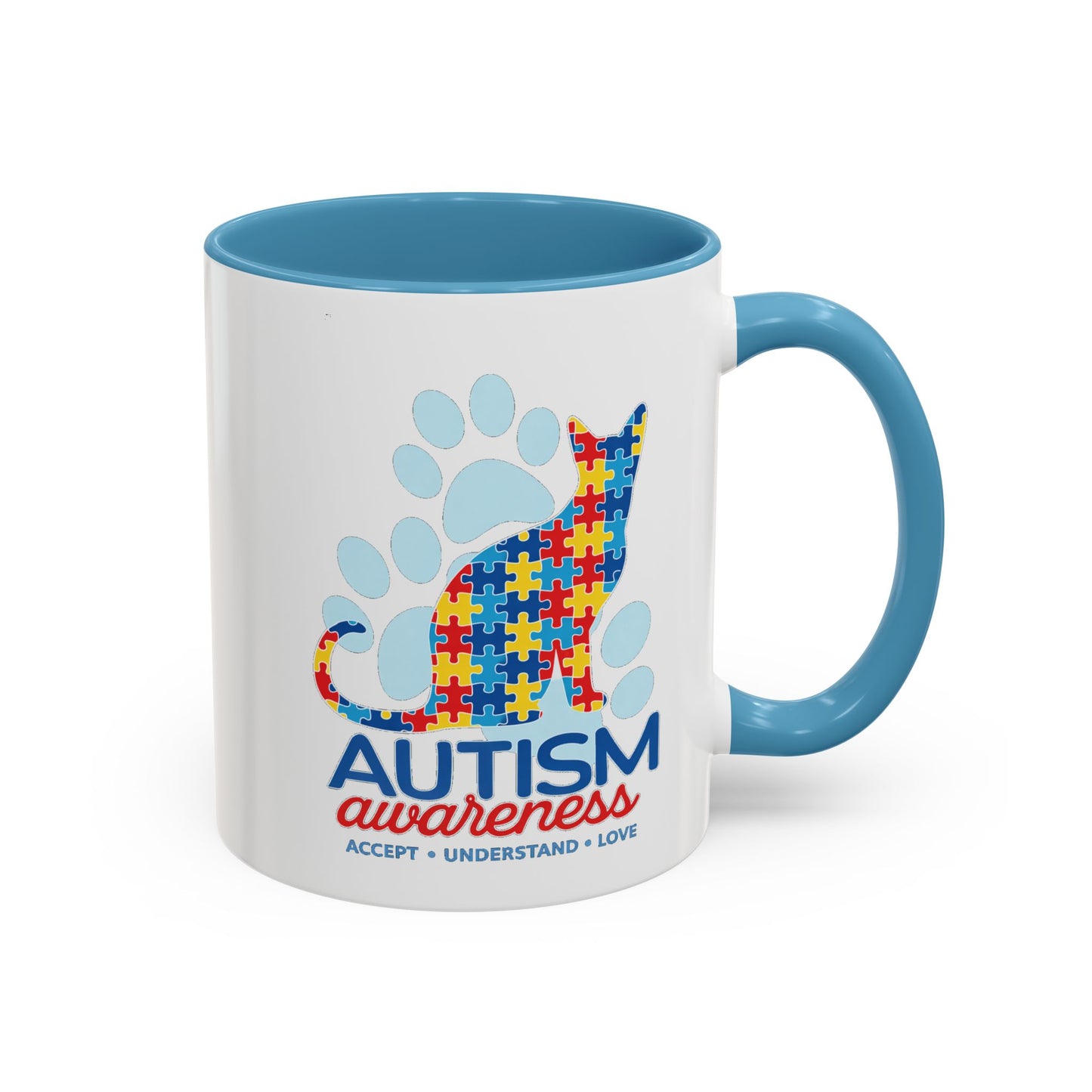 Autism Awareness Puzzle Cat Mug | Accent Coffee Mug 11oz/15oz