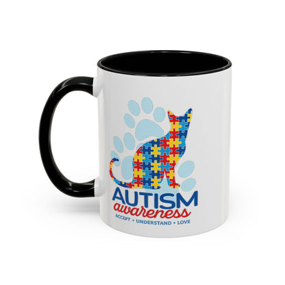 Autism Awareness Puzzle Cat Mug | Accent Coffee Mug 11oz/15oz