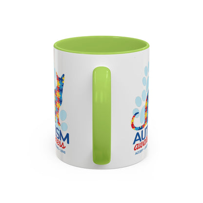 Autism Awareness Puzzle Cat Mug | Accent Coffee Mug 11oz/15oz