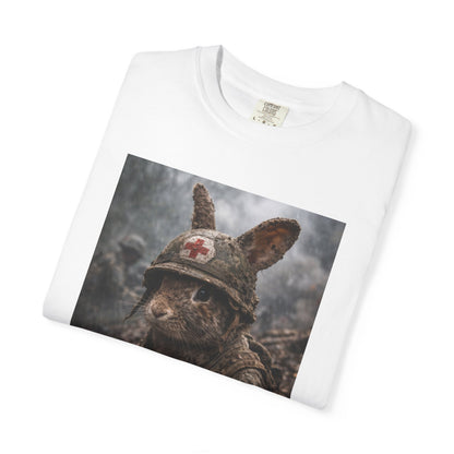 Medic Rabbit Illustration T-Shirt | Wartime Nurse Bunny, Military Medic Art