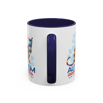 Autism Awareness Puzzle Cat Mug | Accent Coffee Mug 11oz/15oz