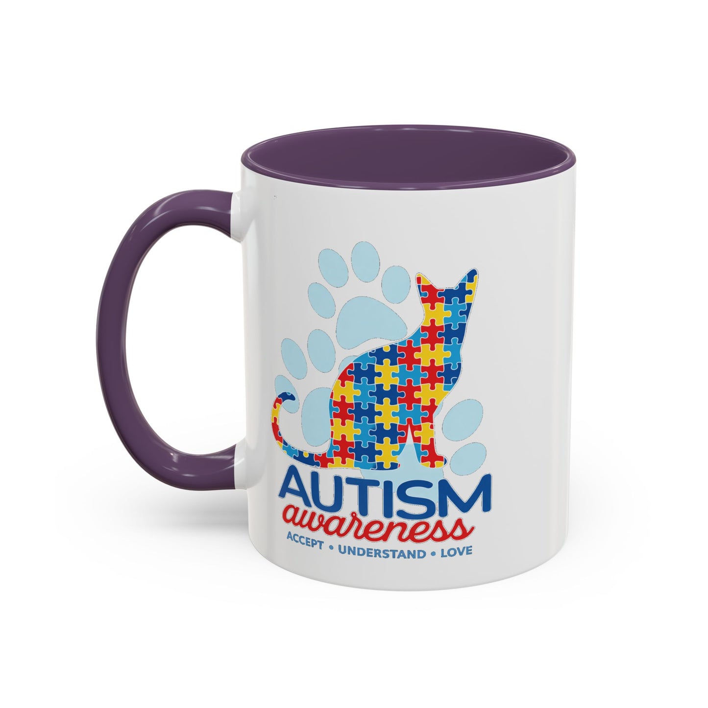 Autism Awareness Puzzle Cat Mug | Accent Coffee Mug 11oz/15oz