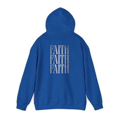Minimal Cross Hoodie — Small Chest Christian Cross Graphic Hooded Sweatshirt