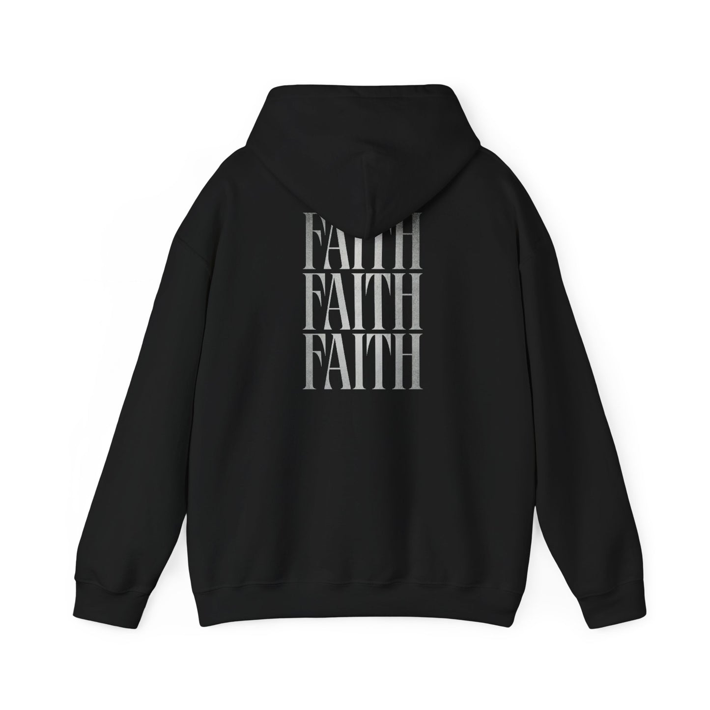 Minimal Cross Hoodie — Small Chest Christian Cross Graphic Hooded Sweatshirt