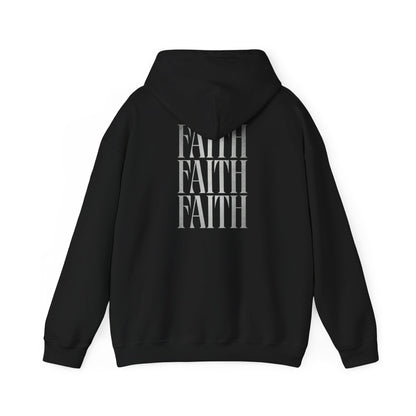 Minimal Cross Hoodie — Small Chest Christian Cross Graphic Hooded Sweatshirt