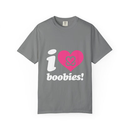 I Heart Boobies T-Shirt | Breast Cancer Awareness Heart Graphic