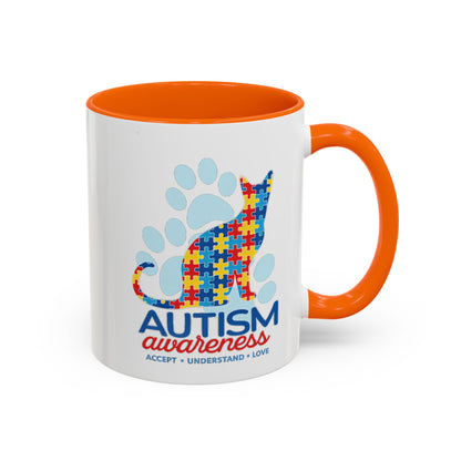 Autism Awareness Puzzle Cat Mug | Accent Coffee Mug 11oz/15oz