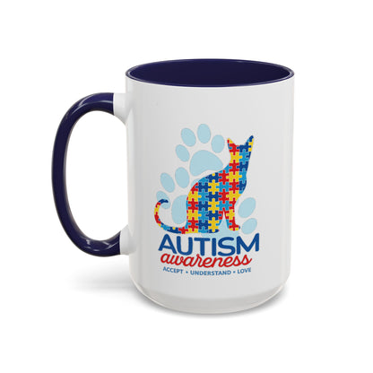 Autism Awareness Puzzle Cat Mug | Accent Coffee Mug 11oz/15oz