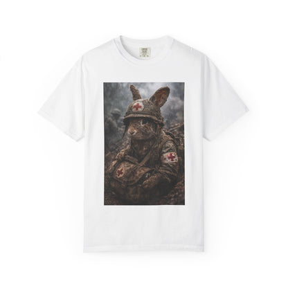 Medic Rabbit Illustration T-Shirt | Wartime Nurse Bunny, Military Medic Art
