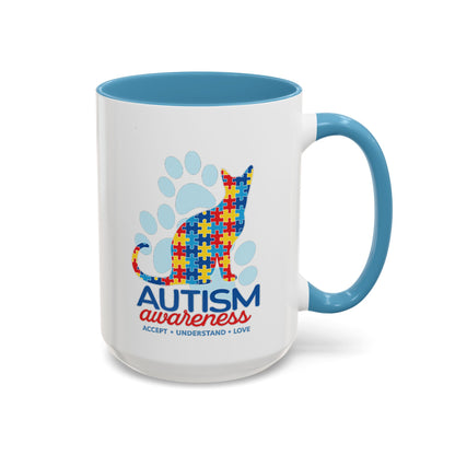 Autism Awareness Puzzle Cat Mug | Accent Coffee Mug 11oz/15oz